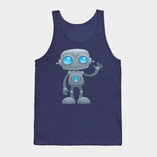 Waving Robot Tank Top by fizzgig